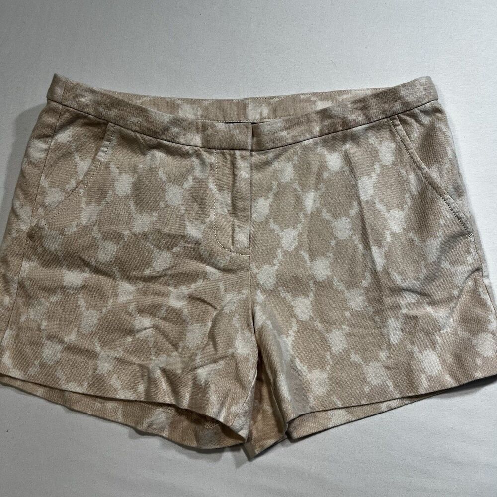 J. Crew Women’s Ikat Pattern Shorts Size 2 Dusty Rose Beige Pink 100% Cotton
